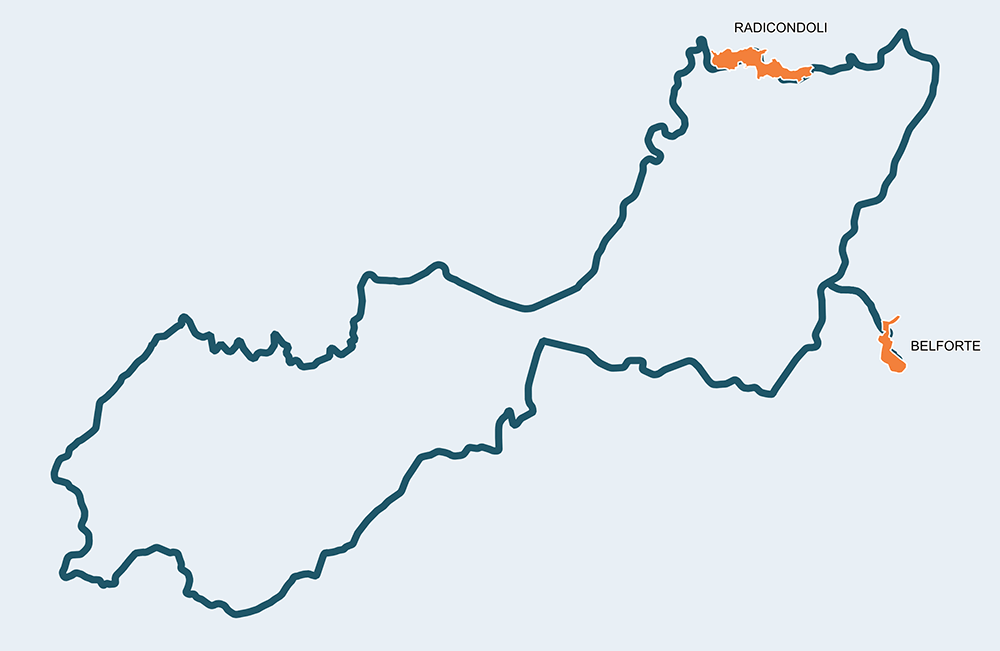La via da Belforte ad Anqua